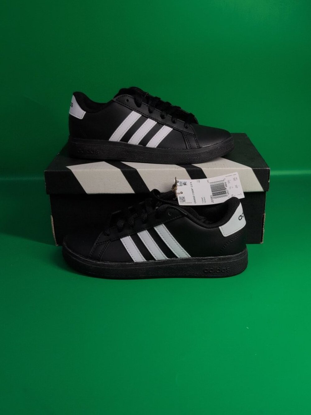 Adidas Grand Court 2.0 K Sneakers Unisex Kids Tennis Shoes US 2 Black JS1083